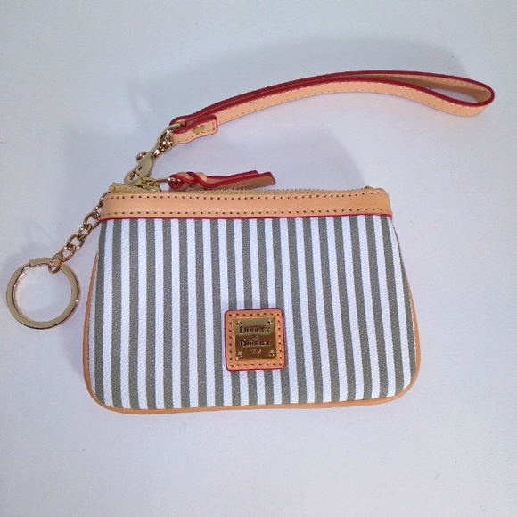 Dooney & Bourke Handbags - Authentic DOONEY & BOURKE Taupe Striped Wristlet NWOT